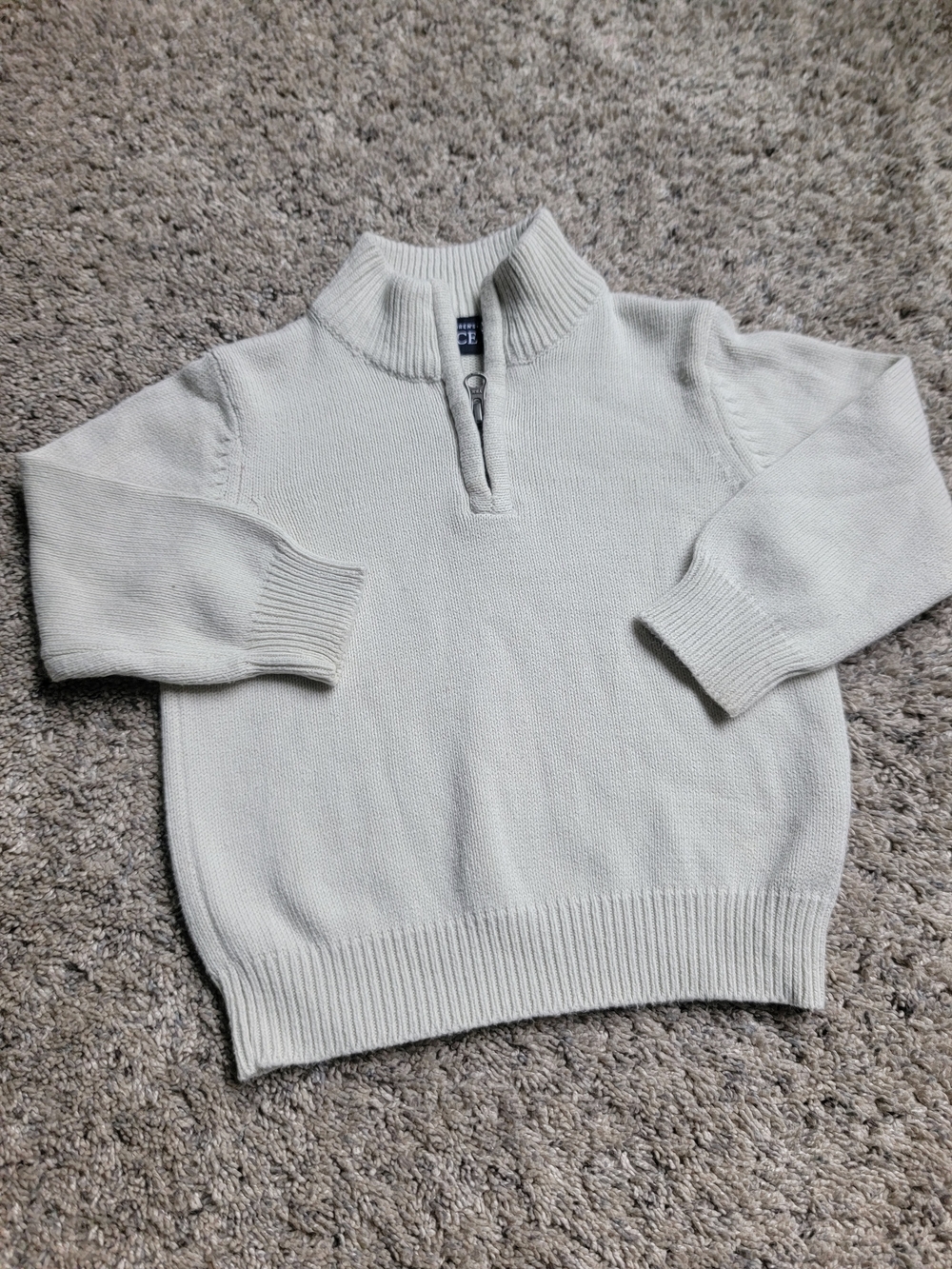 The Children's Place Cream Quarter-Zip Knit Sweater Size 18-24M